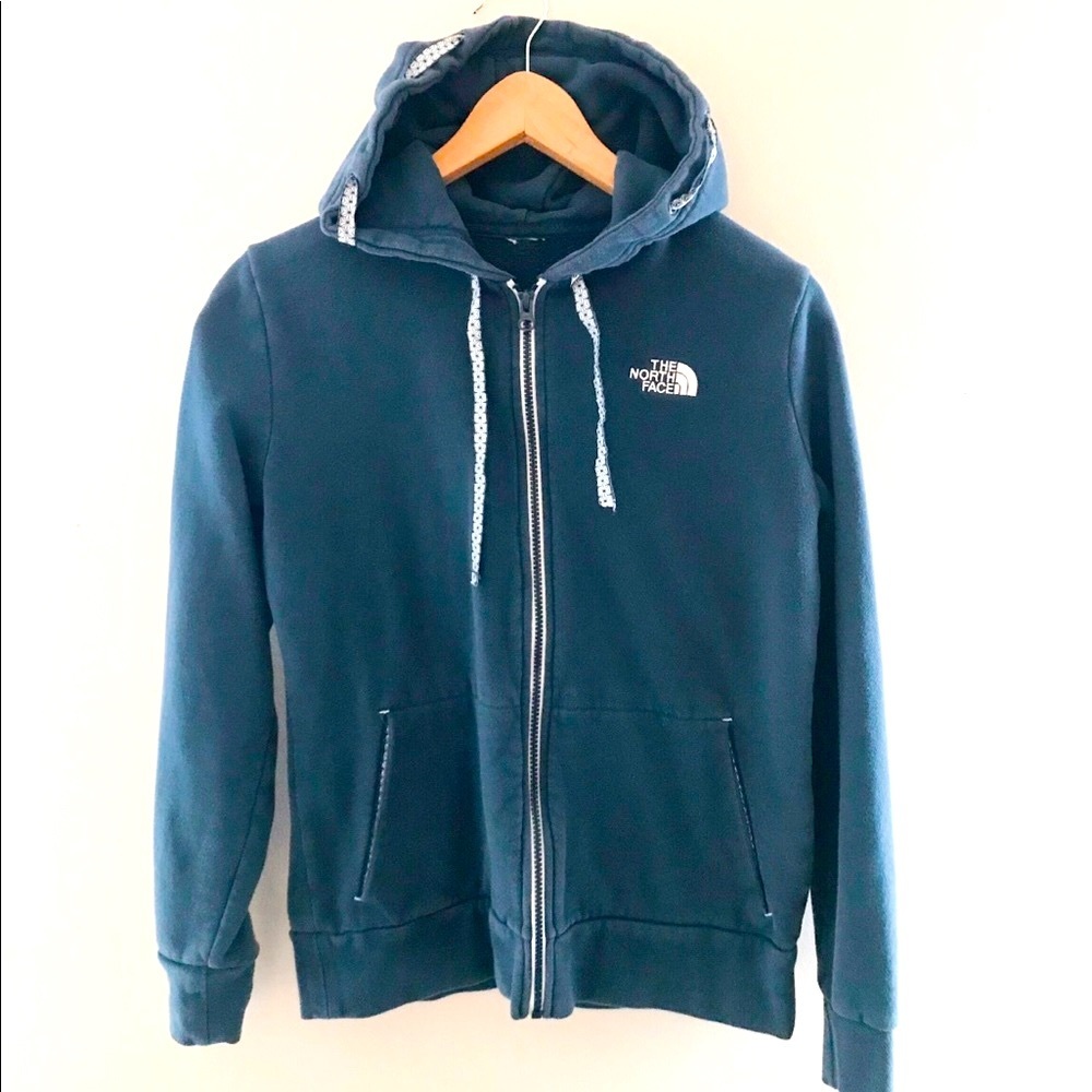 Y2K North Face Girls blue zipper hoodie with ribbon detailed size S Preppy Girly